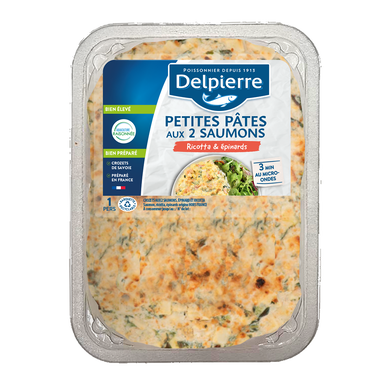Crozet au 2 saumons ricotta épinard, transformé en France, barquette,300g