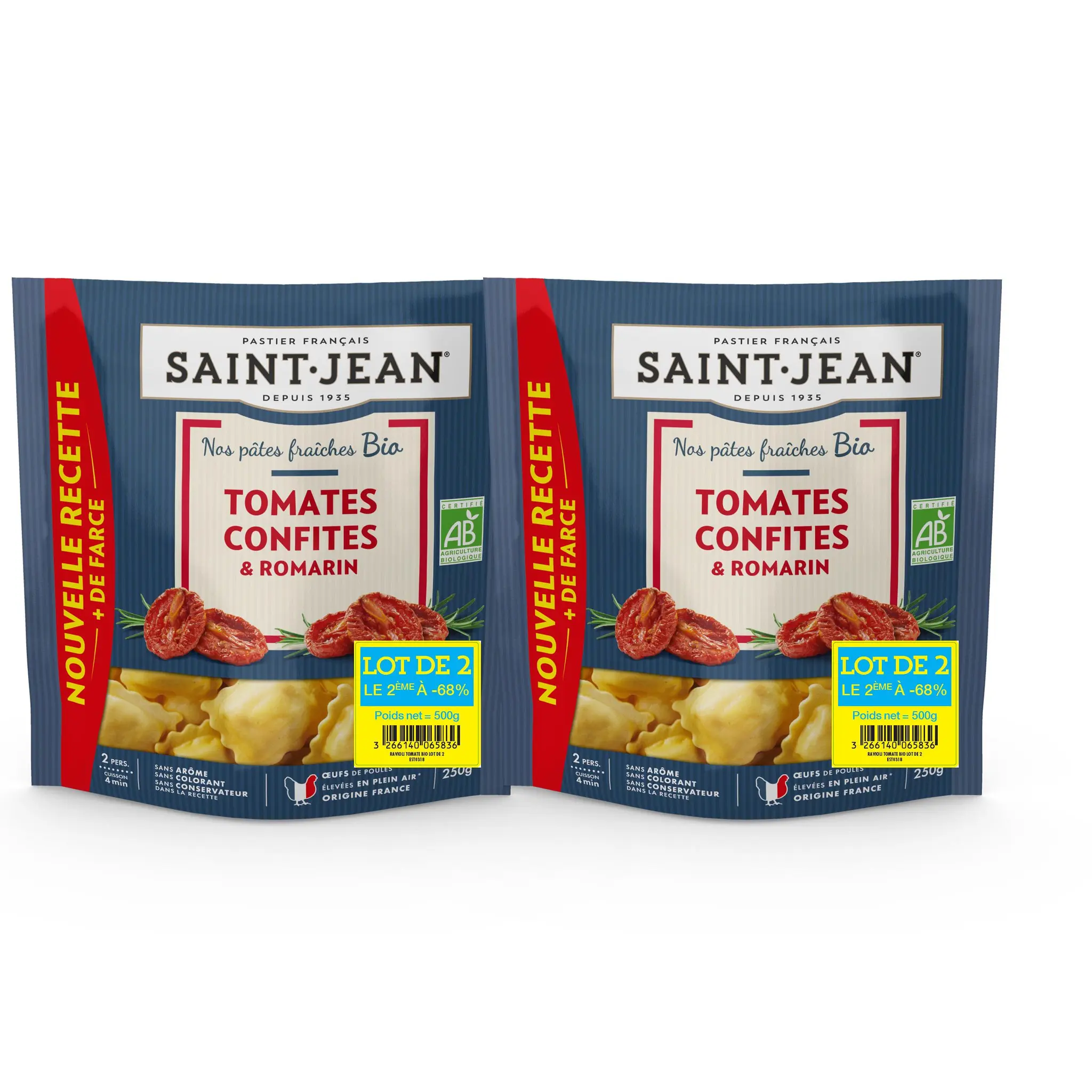 SAINT JEAN Raviolis bio aux tomates confites et romarin