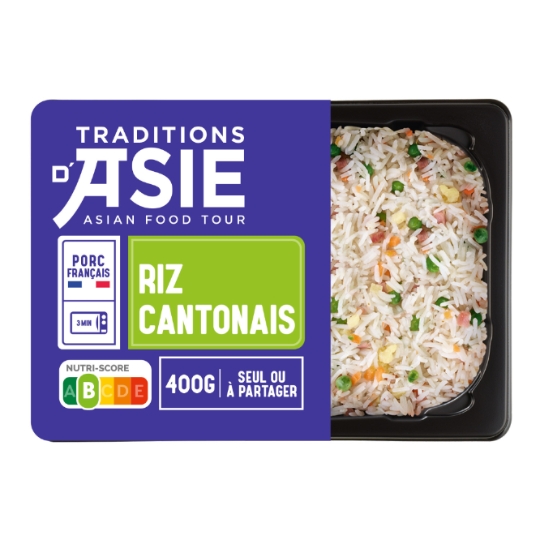 Plat cuisiné riz Cantonais TRADITIONS D'ASIE