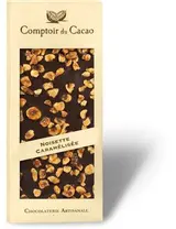 Tablette gourmande noir noisettes caramélisées, Comptoir Cacao (90 g)