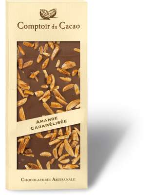 Tablette gourmande lait amandes caramélisées, Comptoir Cacao (90 g)