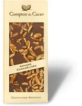 Tablette gourmande lait amandes caramélisées, Comptoir Cacao (90 g)