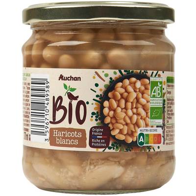 Auchan BIO Haricots Blancs Bio en conserve, 330g