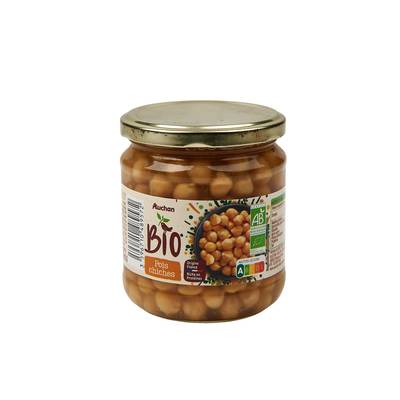 Auchan BIO Pois chiches Bio en bocal, 330g