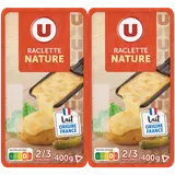 Raclette nature en tranchette 27%mg U 2x400g