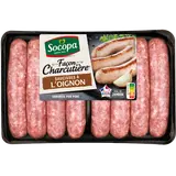 Saucisse aux oignons, SOCOPA, 8 pièces, barquette 800g