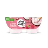 LES PETITES POUSSES Dessert végétal brassé de coco fermenté bio à la framboise