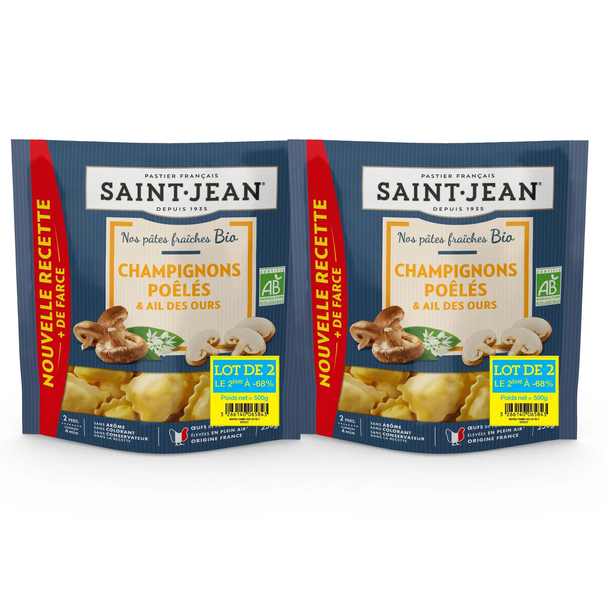 SAINT JEAN Ravioli bio champignons et ail des ours