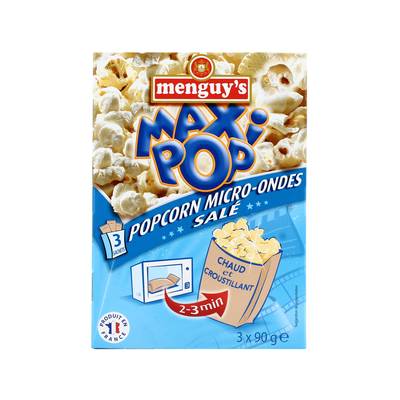 Menguy's Pop Corn Salé au Micro-onde, 3x90g
