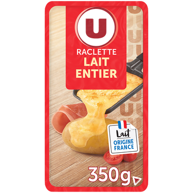Fromage à Raclette au lait entier pasteurisé  30%mg, 350g