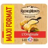 Fromage à raclette nature format familial RICHESMONTS - 32 tranches 850g