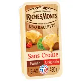 RICHESMONTS Duo Raclette Fromage nature et fumée sans croûte