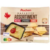 AUCHAN Fromage à raclette trio poivre nature fumé
