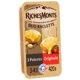 RICHESMONTS Fromage à raclette nature et 3 poivres