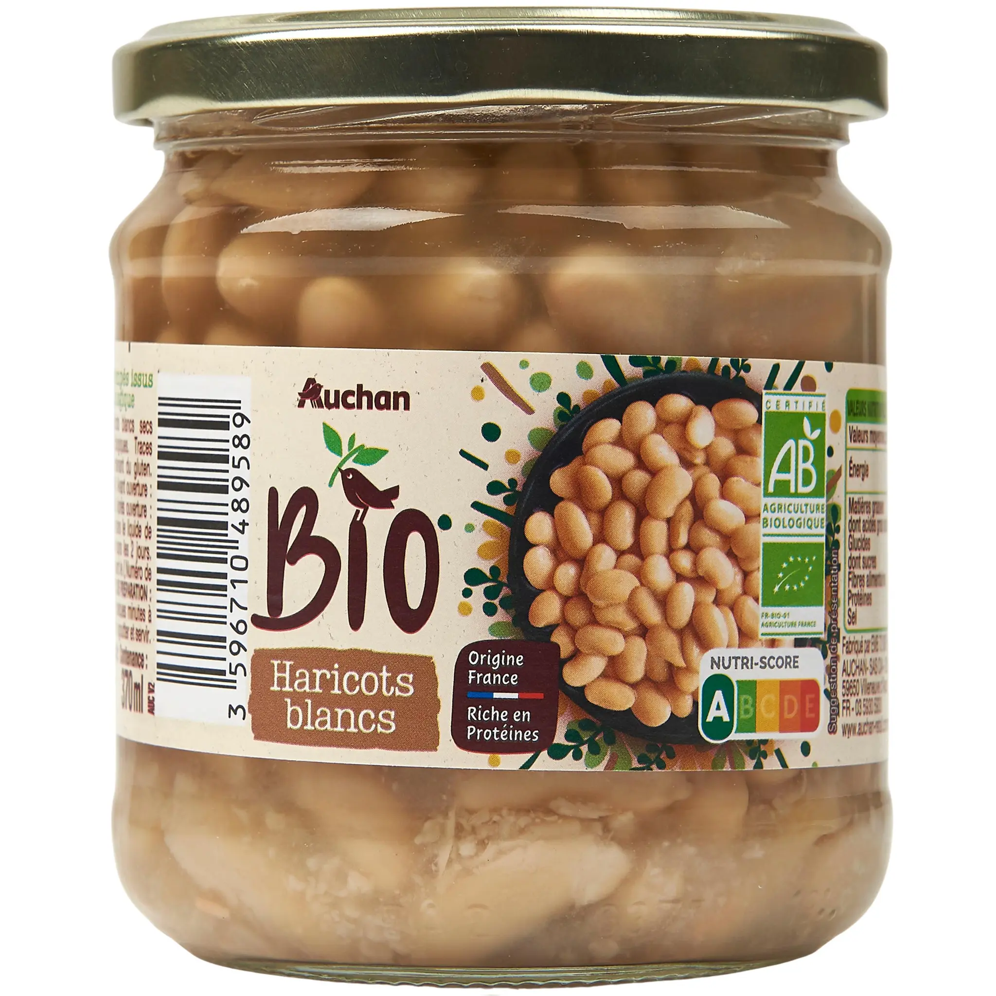 AUCHAN BIO Haricots blancs