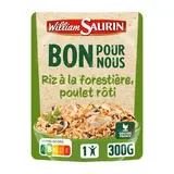 William Saurin Riz à la forestière, poulet rôti - Bon pour nous en sachet micro-ondable, 300g