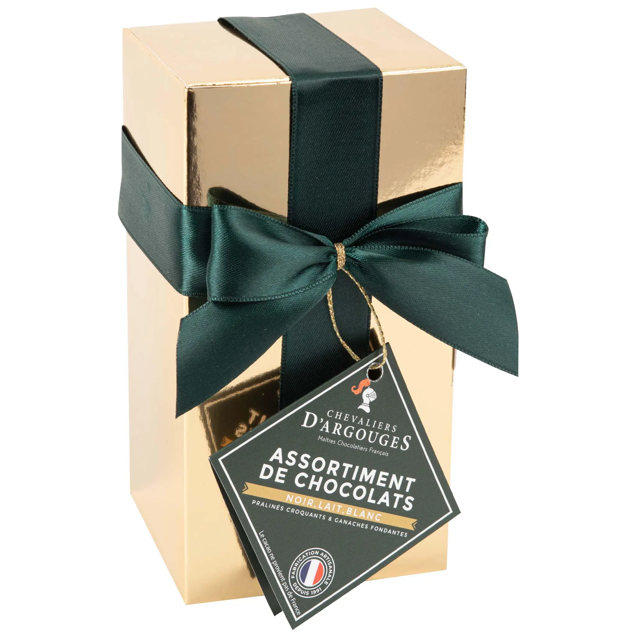 CHEVALIERS D'ARGOUGES Assortiment de chocolats noir, lait et blanc