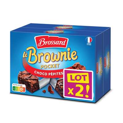 Mini Brownies au pépites de chocolat, Brossard LOT DE 2 (2 boites de 8 x 30 g)