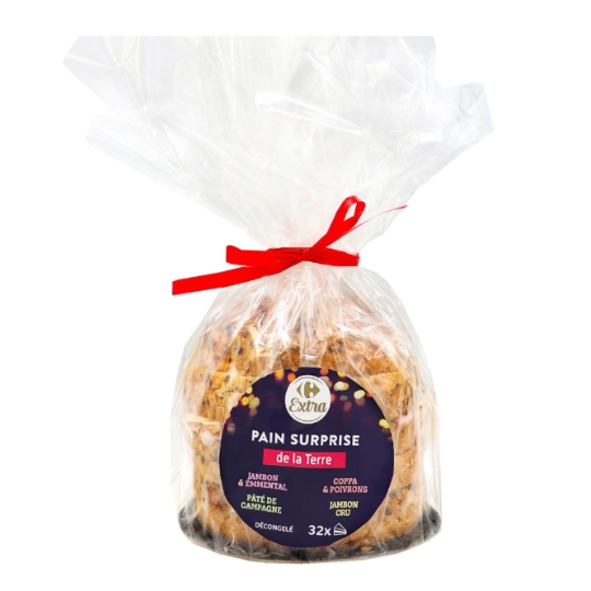 Pain Surprise de la Terre : au Jambon & Emmental, Pâté de Campagne, Coppa & Poivrons et Jambon cru CARREFOUR EXTRA