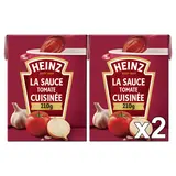 Sauce tomate cuisinée à l'ail et aux oignons HEINZ, 2x210g