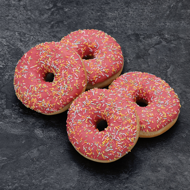 Donut Simpsons pink, décongelé, blister, 4 pièces, 220g