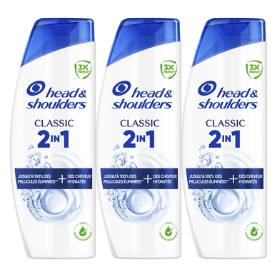 Shampooing+conditioner classic 2in1 HEAD&SHOULDERS base anti-dandruff3x300ml