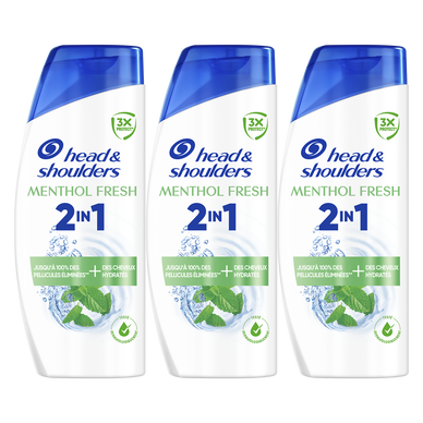 Shampooing menthol HEAD & SHOULDERS Base 3X300ml