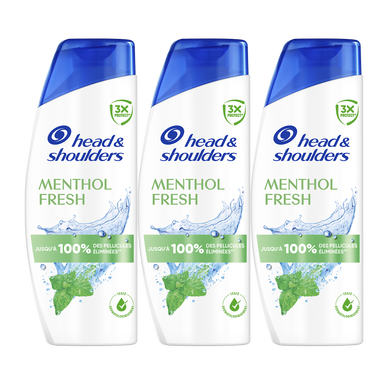 Shampooing antipelliculaire menthol HEAD&SHOULDERS Base 3x330ml