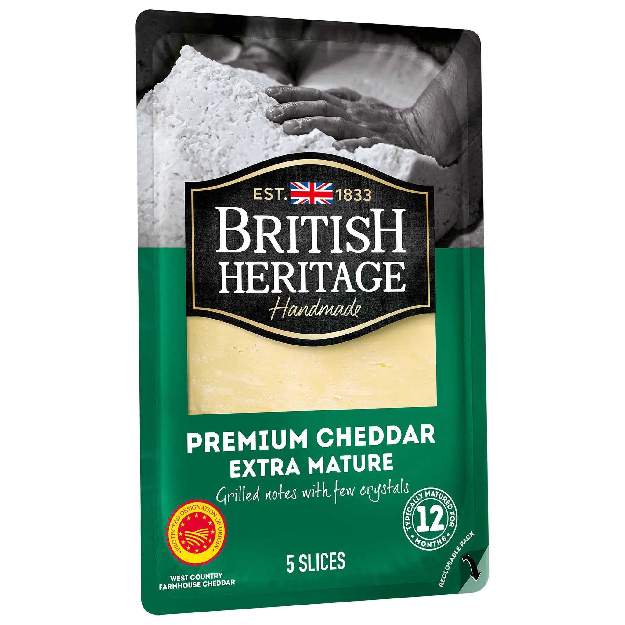 BRITISH HERITAGE Premium cheddar AOP extra mature 12 mois en tranches