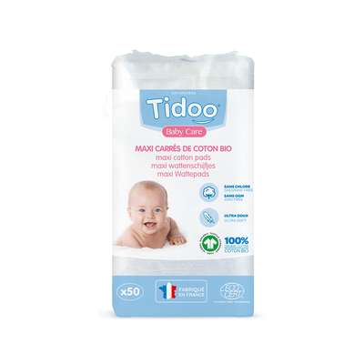 Maxi carrés bébé en coton BIO, Tidoo (x 50)
