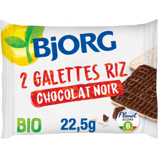 Galette de Riz Chocolat Noir Riz Complet sans Gluten Bio BJORG