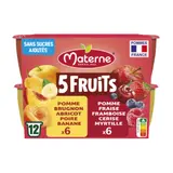 Compotes Coupelles 5 Fruits Rouges & Jaunes MATERNE