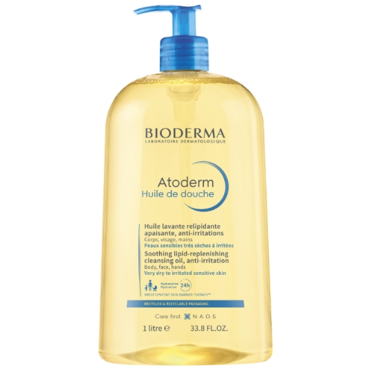 Huile de douche Corps Peau Sèche Sujette Eczéma Atopique Ultra Nourrissant Hydratation 24H Atoderm BIODERMA