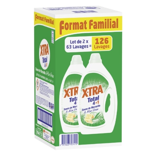 Lessive liquide 4+1 Savon de Marseille Aloe Vera X-TRA