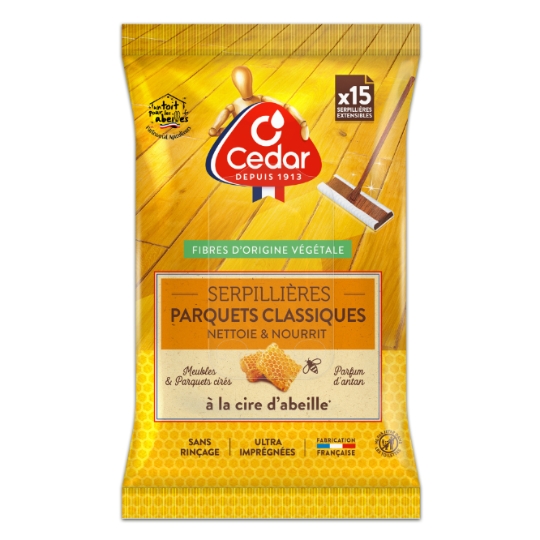 Lingettes Parquets Classiques à la Cire d'Abeille O'CEDAR