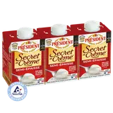 Secret de crème UHT PRESIDENT, 25%mg, 3x20cl