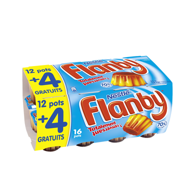 Flan vanille nappage caramel FLANBY - 12x100g + 4 offerts