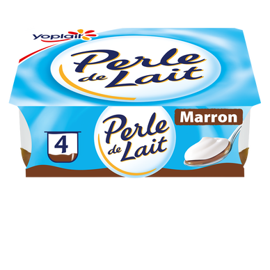 Yaourt sur lit de crème de marron PERLE DE LAIT - 4x125g