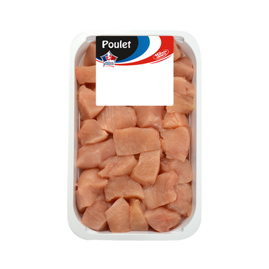 Cube de filet de poulet blanc, VOLAILLE FRANCAISE, France, Barquette,500g