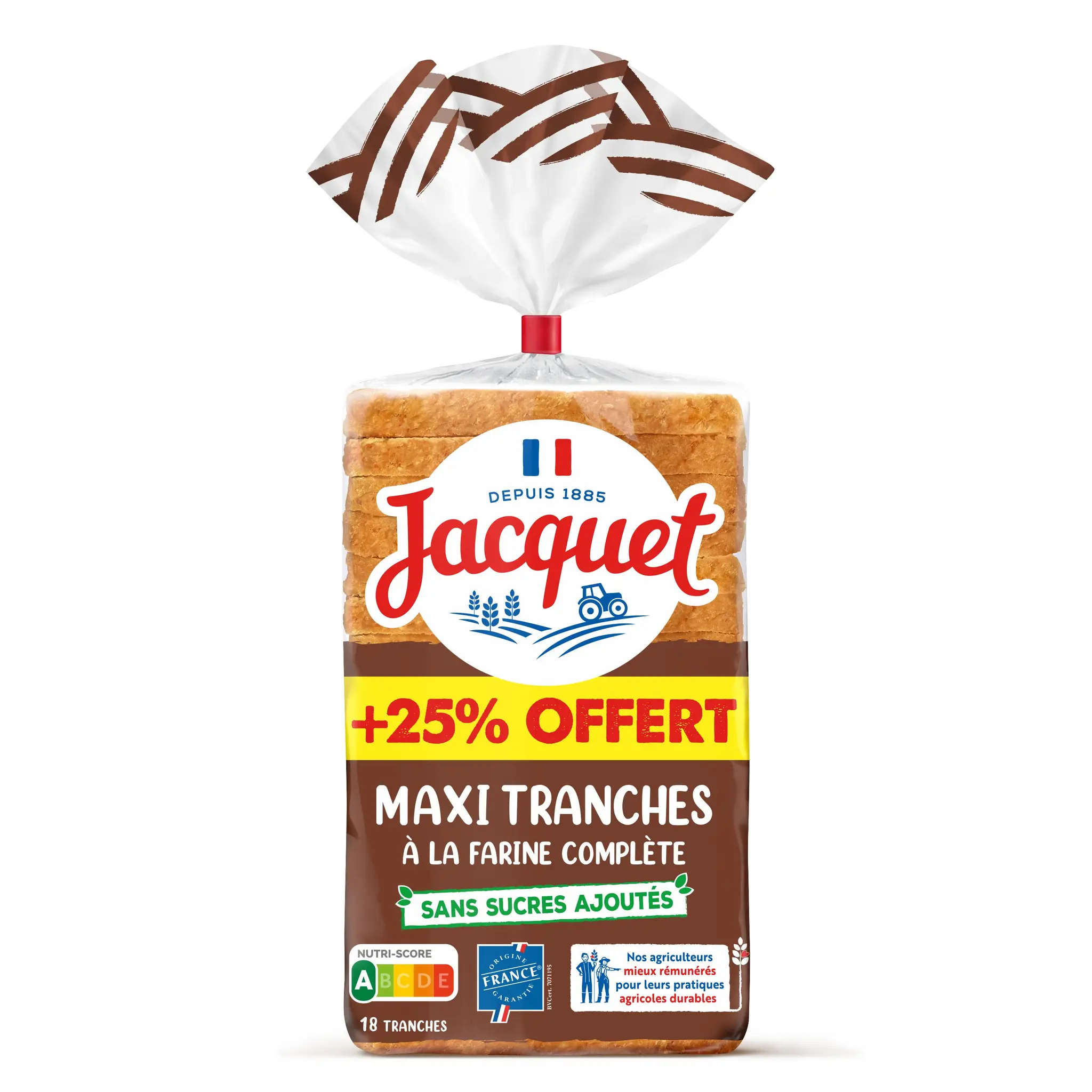 JACQUET Pain de mie complet sans sucres ajoutés