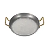 Collection Serve Plat à servir 28 x H 5 cm avec poignée dorée martelée argent antique Serve, 1 pièce