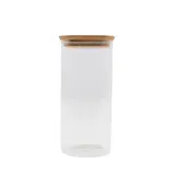Point virgule Bocal en verre avec couvercle en bambou, 1,4L