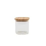 Point virgule Bocal en verre avec couvercle en bambou, 600ml