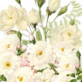 Paperproducts Design Serviette en papier Roses blanches, 20 serviettes de 33 x 33 cm
