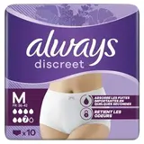 Culottes pour fuites urinaires taille M, Always Discreet (x 10)