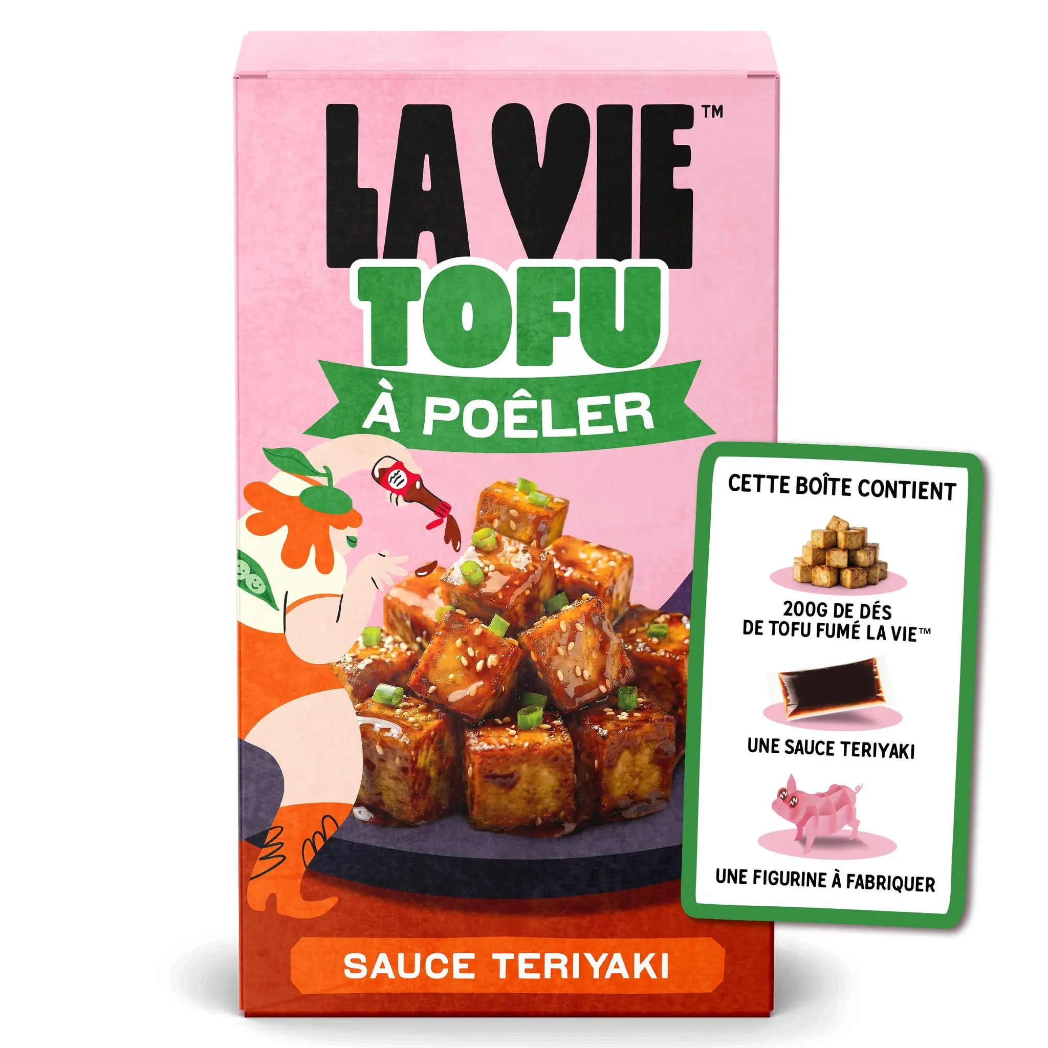 LA VIE Tofu fumé en dés à poêler sauce teriyaki