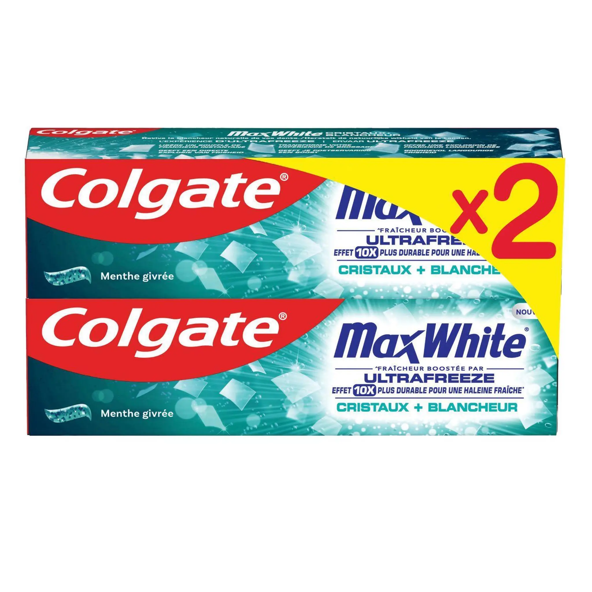 COLGATE Max White Dentifrice ultra freeze cristaux et blancheur menthe givrée