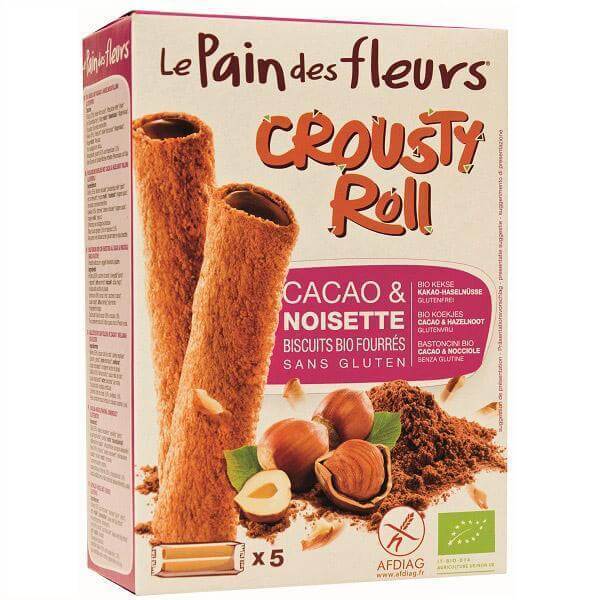 Biscuits fourrés crousty roll cacao noisette bio