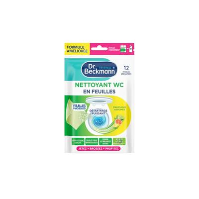 Dr Beckmann Nettoyant WC en feuille agrumes, 12 feuilles