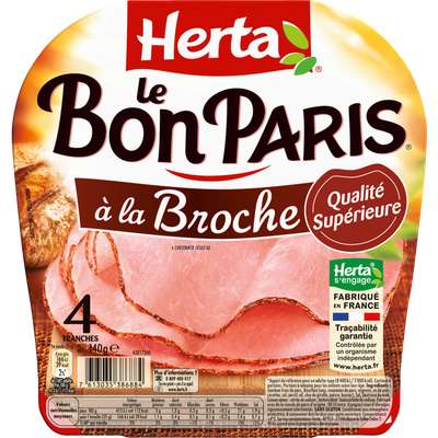 Jambon Le Bon Paris à la broche, Herta (4 tranches, 140 g)